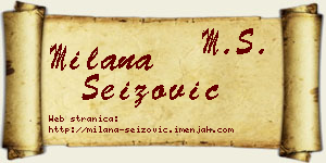 Milana Seizović vizit kartica